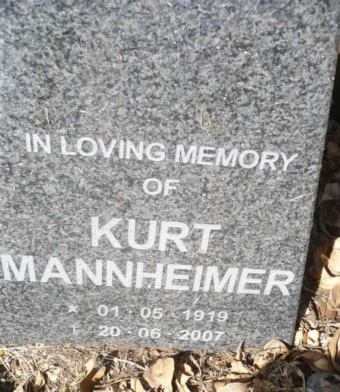 MANNHEIMER Kurt 1919-2007
