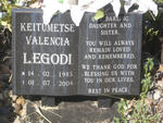 LEGODI Keitumetse Valencia 1985-2004