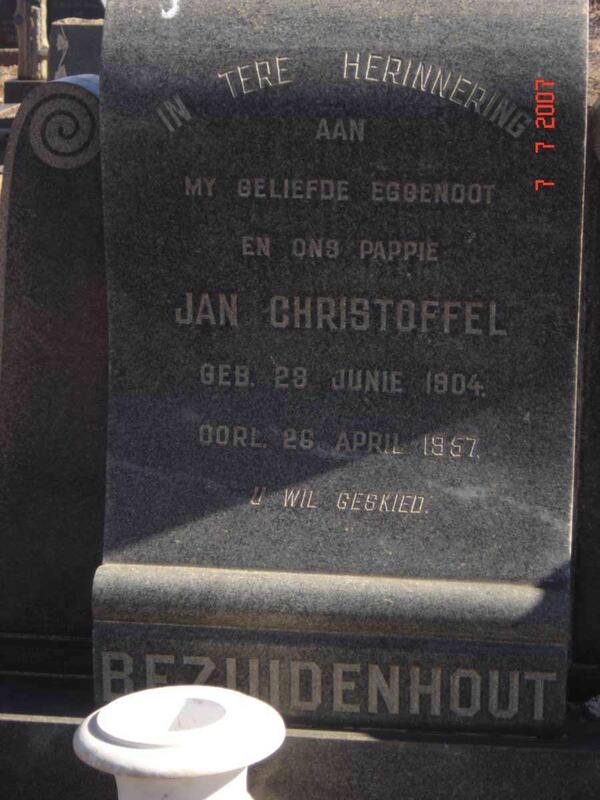 BEZUIDENHOUT Jan Christoffel 1904-1957