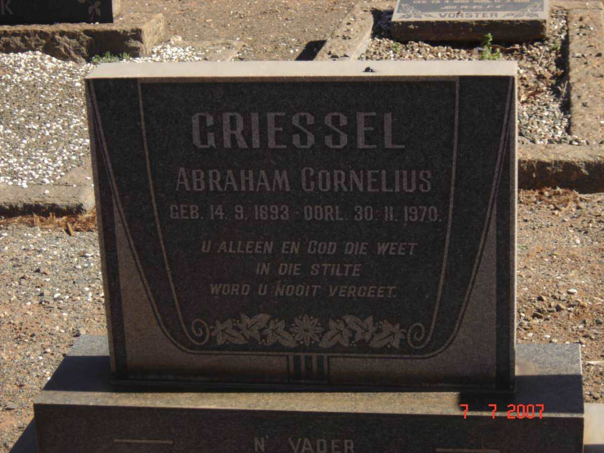 GRIESSEL Abraham Cornelius 1893-1970