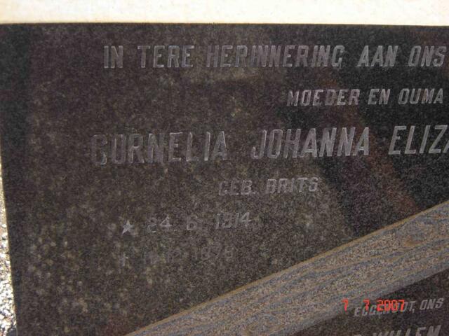 ERASMUS Cornelia Johanna Elizabeth nee BRITS 1914-1978