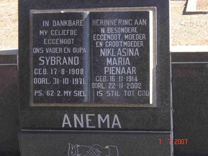 ANEMA Sybrand 1908-1971 & Niklasina Maria 1914-2002