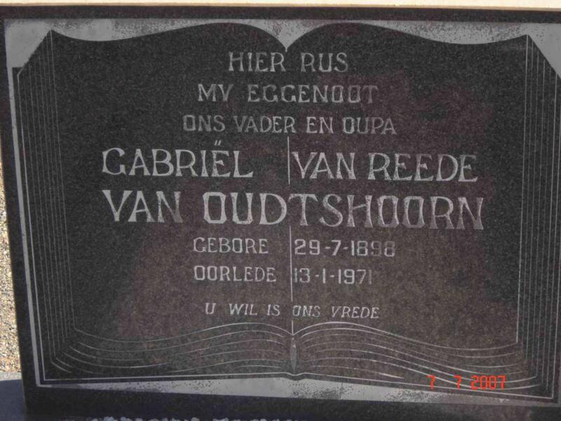 OUDSTHOORN Gabriel, van Reede van 1898-1971