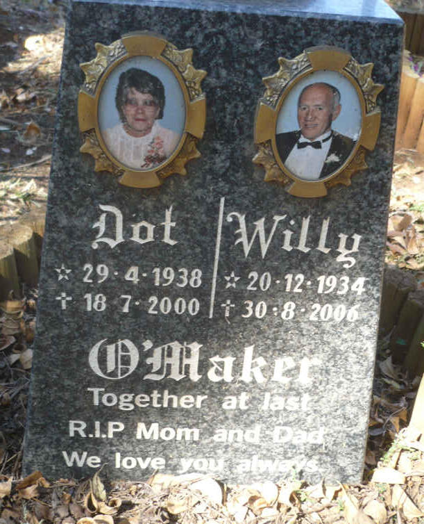 O'MAKER Willy 1934-2006 & Dot 1938-2000