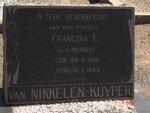 NIKKELEN-KUYPER Francina E., van nee V.D. MERWE 1881-1965
