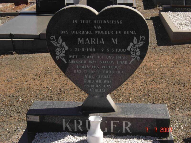 KRUGER Maria M. 1919-1980