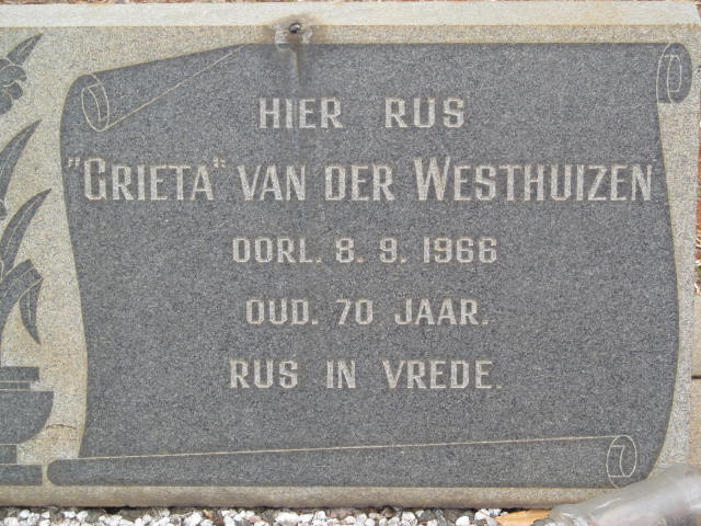 WESTHUIZEN Grieta, van der -1966
