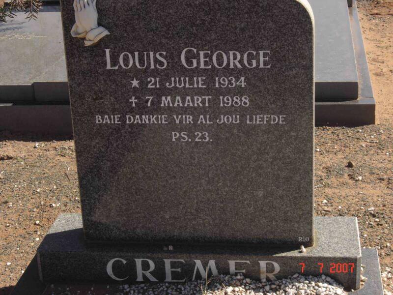CREMER Louis George 1934-1988