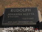 RUDOLPH Johanna Aletta 1951-1985