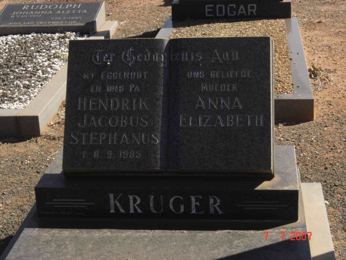 KRUGER Hendrik Jacobus Stephanus -1985 & Anna Elizabeth