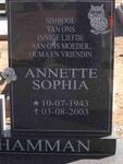 HAMMAN Annette Sophia 1943-2003