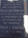DAWSON Donald L. 1917-1990 & Rosalind 1917-1987