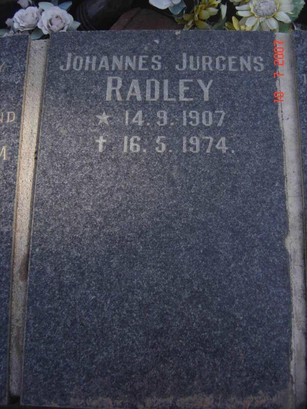 RADLEY Johannes Jurgens 1907-1974
