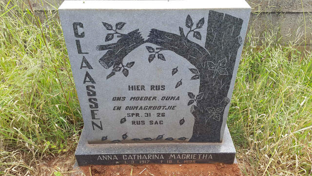 CLAASSEN Anna Catharina Magrietha 1917-1996