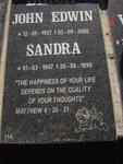 ? John Edwin 1937-2000 & Sandra 1947-1999