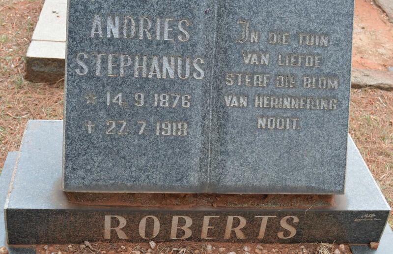 ROBERTS Andries Stephanus 1876-1918