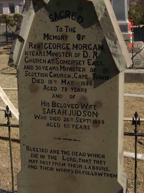 MORGAN George -1880 & Sarah Judson -1880