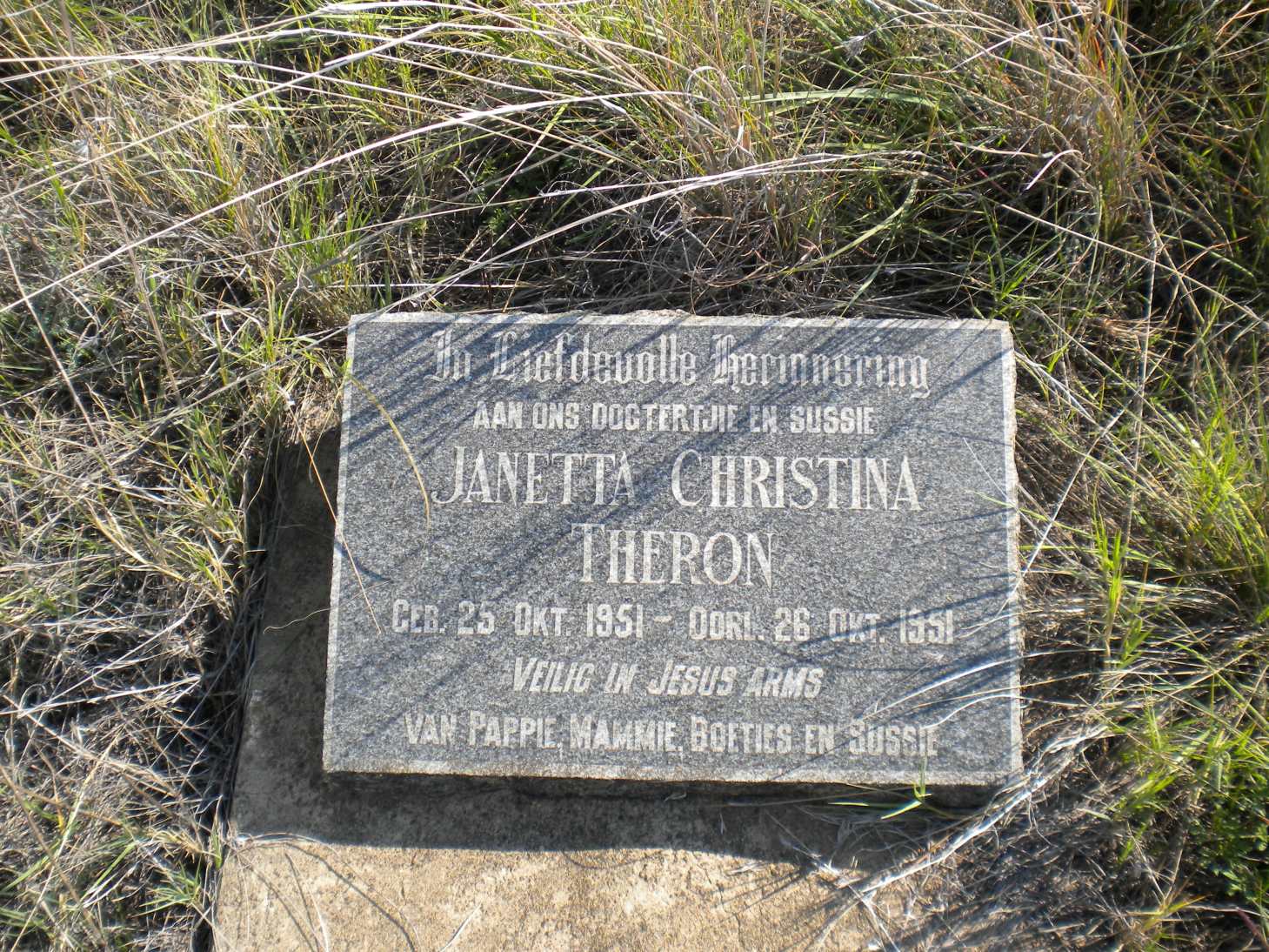 THERON Janetta Christina 1951-1951