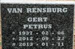 RENSBURG Gert Petrus, van 1937-2012
