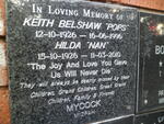 BELSHAW Keith 1926-1996 & Hilda 1926-2010