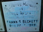 BECKETT Frank S. -1989 & Lorna -1987