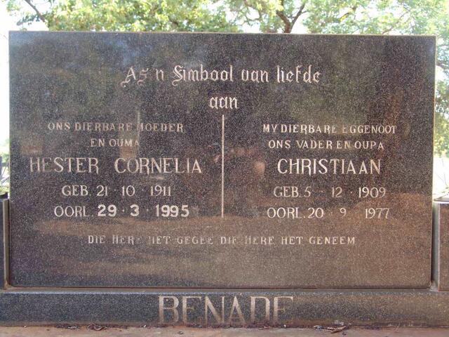 BENADE Christiaan 1909-1977 & Hester Cornelia 1911-1995
