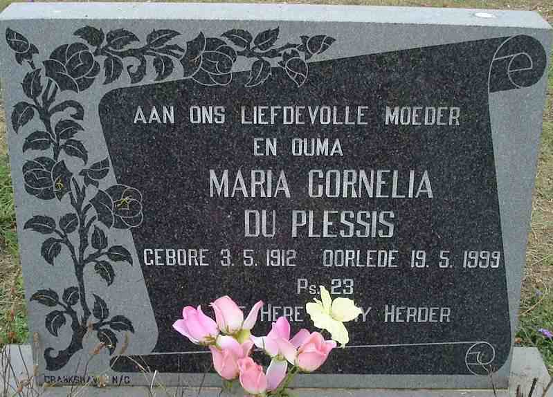 PLESSIS Maria Cornelia, du 1912-1999