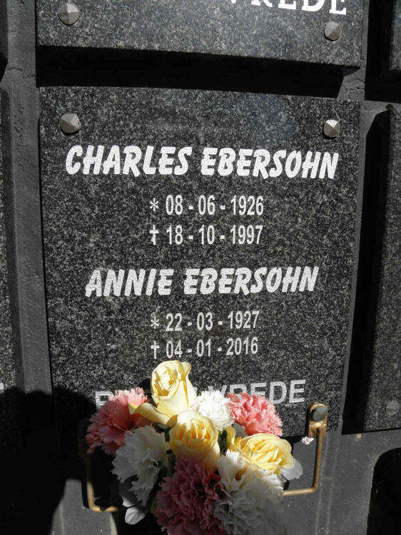EBERSOHN Charles 1926-1997 & Annie 1927-2016