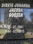 GOOSEN Dirkie Johanna Jacoba 1941-2015