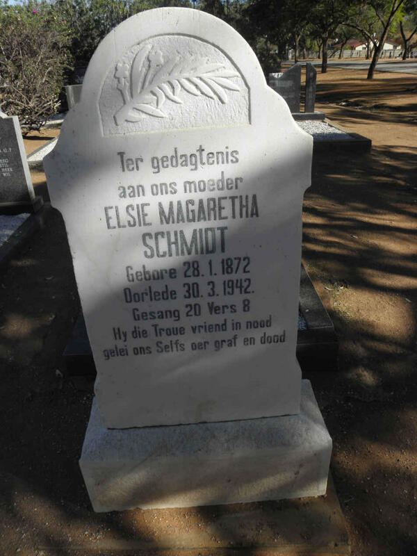 SCHMIDT Elsie Magaretha 1872-1942