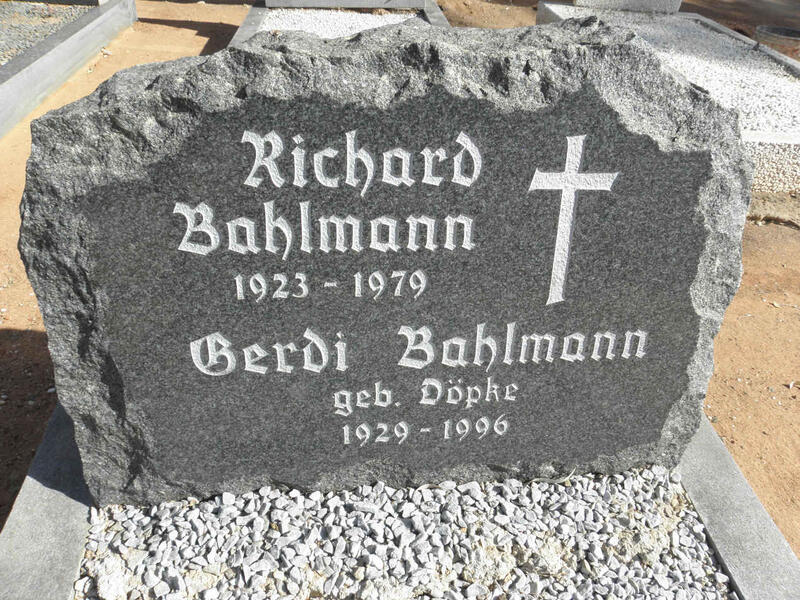 BAHLMANN Richard 1923-1979 & Gerdi DOPKE 1929-1996