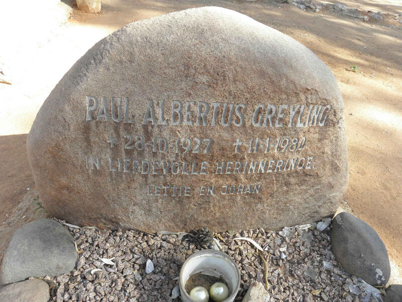 GREYLING Paul Albertus 1927-1980