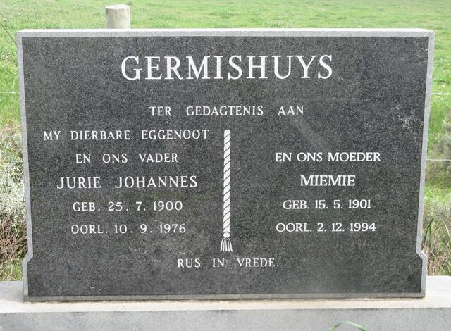 GERMISHUYS Jurie Johannes 1900-1976 & Miemie 1901-1994