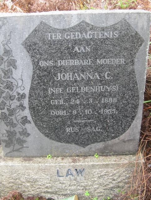 LAW Johanna C. nee GELDENHUYS 1888-1955