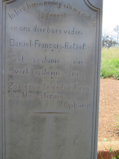 RETIEF Daniel Francois 1845-1919