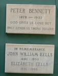 BENNETT Peter 1878-1953 :: EELLS John William 1882-1933 & Elizabeth 1881-1966