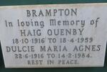 BRAMPTON Haig Quenby 1916-1959 & Dulcie Maria Agnes 1916-1984