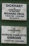 DICKHART Richard Cecil 1929-2009 :: GIBBONS Patricia Charlotte 1946-2009