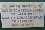 EVANS David, EDWARDES -1980 & Martha -1992