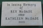 McDADE Rex -1980 & Kathleen -2001