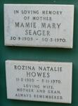 SEAGER Mamie Mary 1909-1970 :: HOWES Rozina Natalie 1920-1970