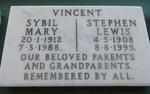 VINCENT Stephen Lewis 1908-1995 & Sybil Mary 1912-1988
