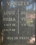 VORSTER Louis Hosea 1925-1988 & Delza Vesta 1926-