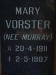 VORSTER Mary nee MURRAY 1911-1987