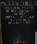 WESTHUIZEN Johannes Nicolaas, van der 1925-1988