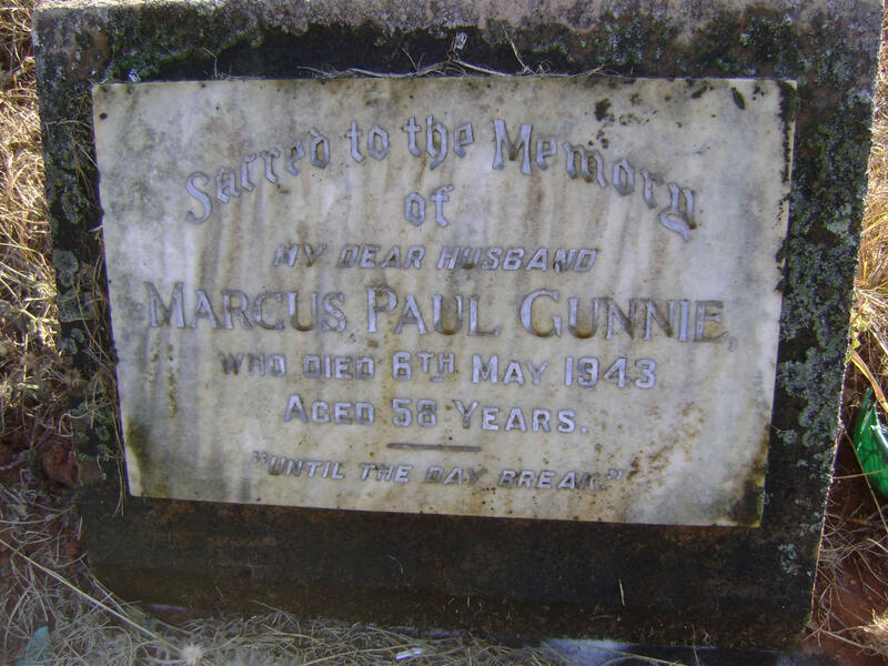 GUNNIE Marcus Paul -1943