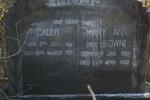 MOSS Caleb 1867-1935 & Mary Ann BROWN 1868-1952