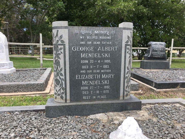 MENDELSKI George Albert 1890-1963 & Elizabeth Mary 1892-1970