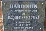 HARDOUIN Jacqueline Martina 1943-1997