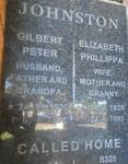 JOHNSTON Gilbert Peter 1920-1991 & Elizabeth Phillippa 1925-1995